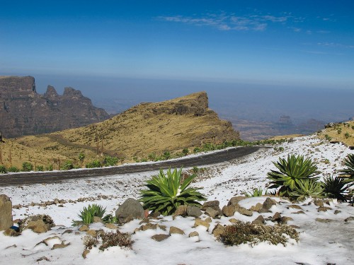 A light snow cover in the Simien Mountains in Ethiopia - <i>Photo: Fiona Windon</i>