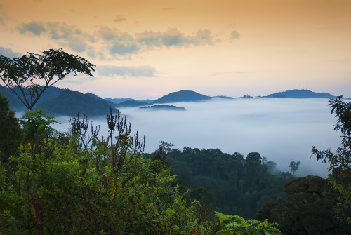 The Rwenzori Mountains, also known as Mountains of the Moon