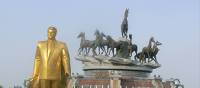 Golden Statue of Niyazov in Ashgabat, Turkmenistan | Kathy Kostos