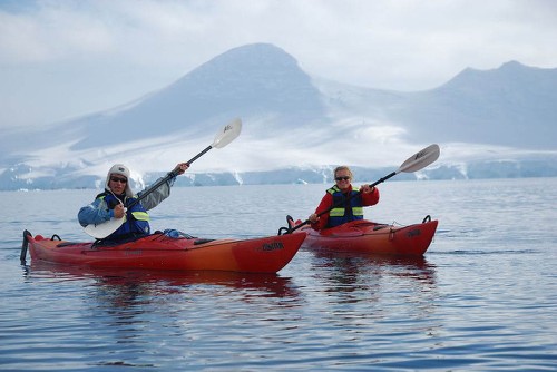 Kayakers in Antarctica