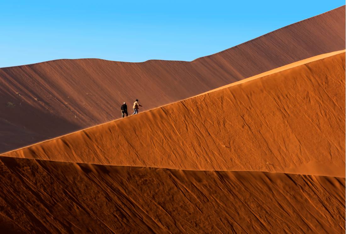 The changing colours of the world’s highest sand dunes, Sossusvlei, Namibia |  <i>Peter Walton</i>