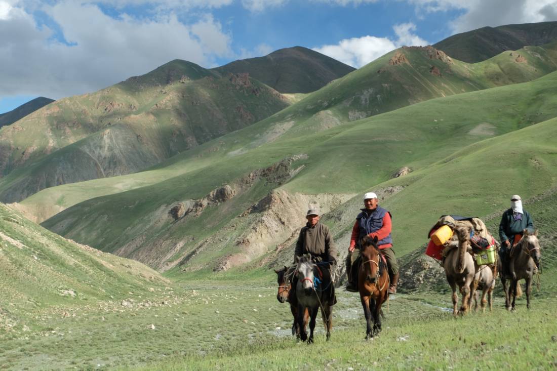 Integral to the Gobi Altai trek is travelling with Oirat nomads and their horses and camels. |  <i>Tim Cope</i>