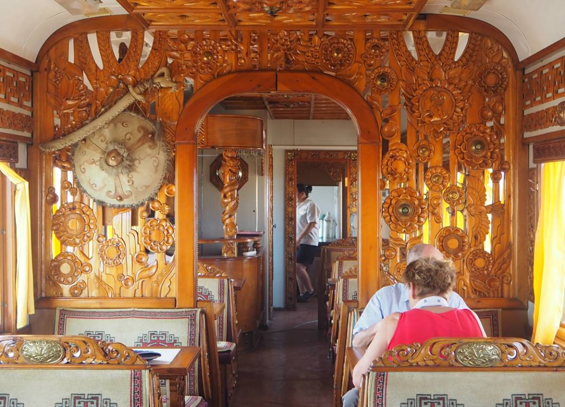 Trans Siberian Train dining car mongolia |  <i>Kerren Knighton</i>
