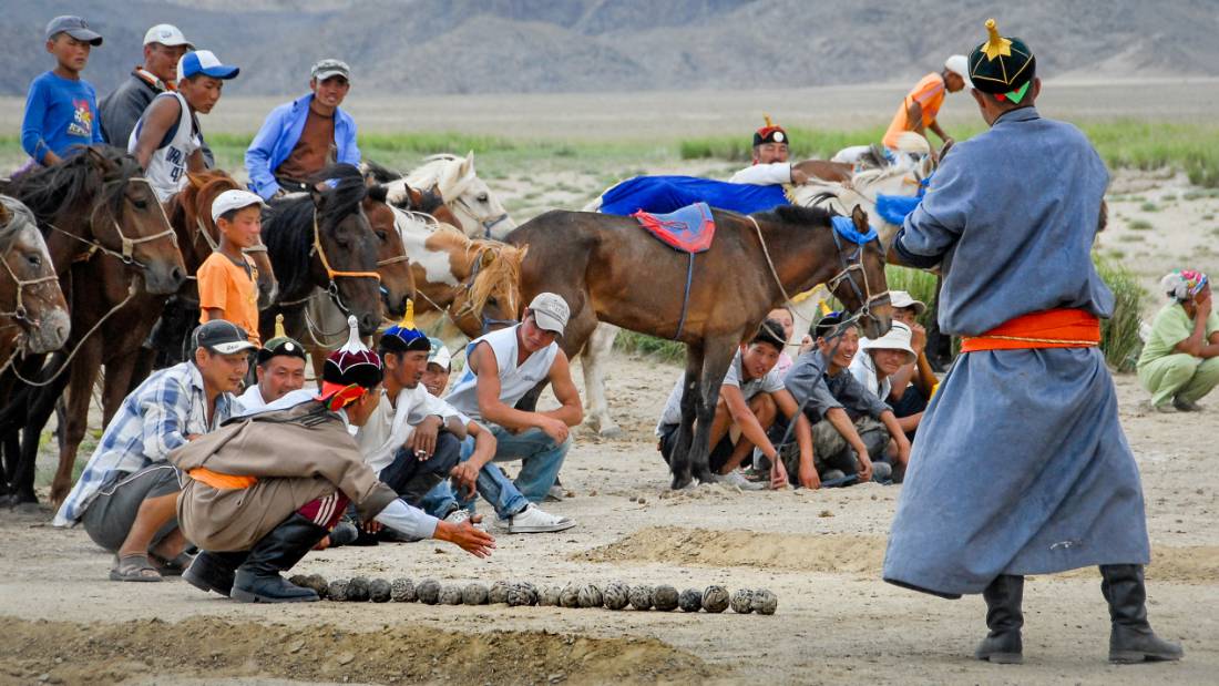 Spectators looking on during the Naadam festivities