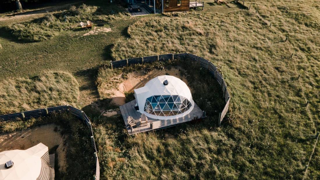 Stay in eco-friendly glamping tents in Waitaki Valley in NZ