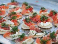 Smoked salmon canapes may be served on a Larapinta trip |  <i>Ayla Rowe</i>