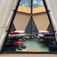 Large comfortable tents at our coastal Eco-comfort Camp |  <i>Michael Buggy</i>