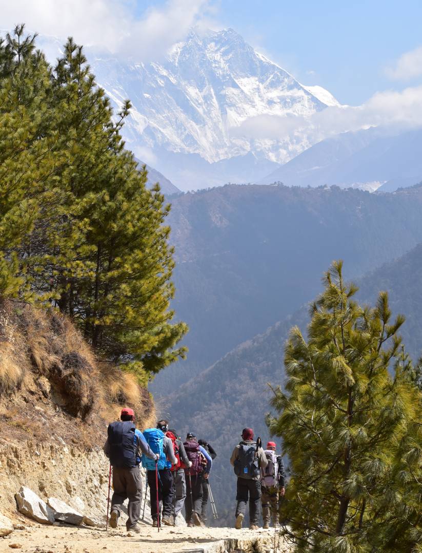Trekkers en route to Everest Base Camp |  <i>Sally Dobromilsky</i>