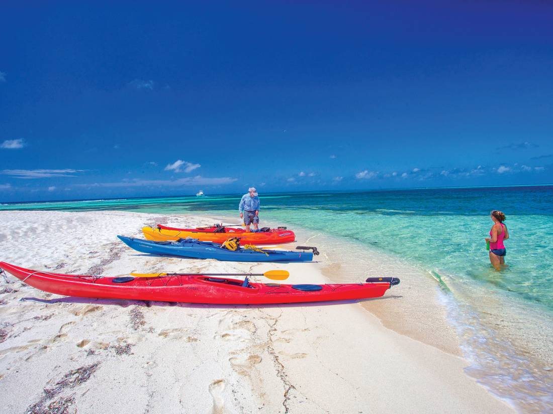 Preparing to Kayak in the crystal clear waters of Belize