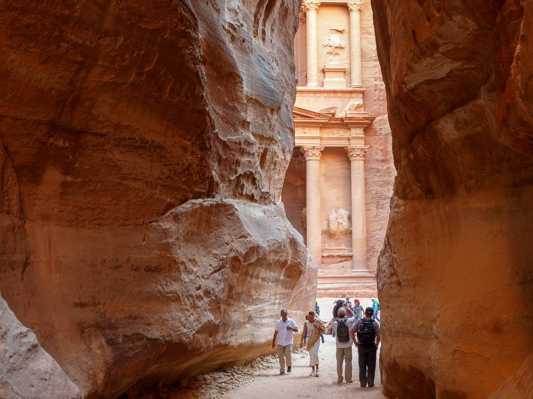 First glimpse of Petra's Treasury (Al-Khazneh) |  <i>Alan Fieldus</i>