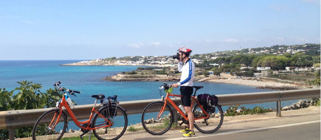 Cyclist on the Puglian Coast |  <i>Kate Baker</i>
