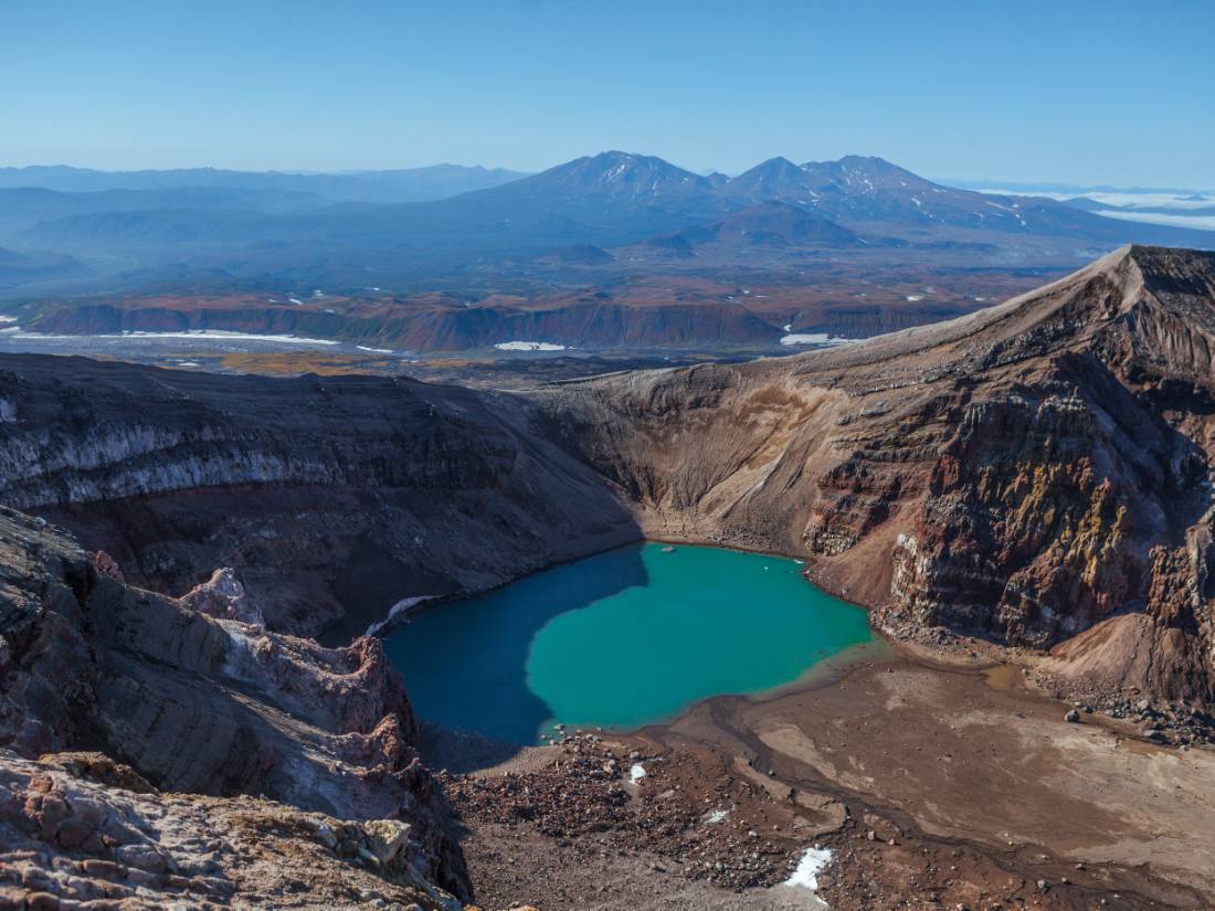 View from the crater of Gorely Volcano, Kamchatka