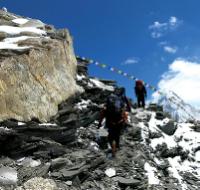 Rocky mountain side trail towards Ghunsa Kola on the Great Himalaya Trail -  Photo: Ray Mustey