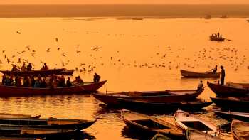 Beautiful sunset over the River Ganges