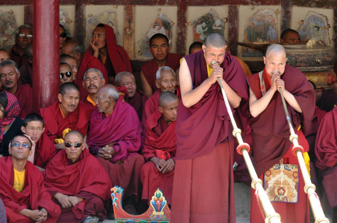 Gathered men at the festival at Hemis, Ladakh |  <i>Adam Mussolum</i>