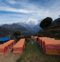 Private eco campsite at Landruk in the Annapurna region -  Photo: Mark Tipple