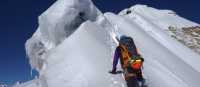 Approaching the summit of Cholo in perfect conditions, Khumbu region, Nepal | Soren Kruse Ledet