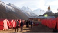 Trekkers admiring the views from World Expeditions' private camp at Dingboche |  <i>Kylie Turner</i>