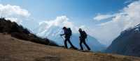 A steady incline on the trail above Namche Bazaar | Mark Tipple