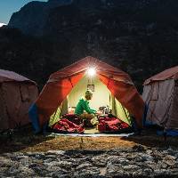 Stay at our comfortable semi-permanent campsites in Nepal's Everest region |  <i>Mark Tipple</i>