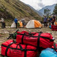 Receive a souvenir World Expeditions kit bag on all Nepal trek |  <i>Lachlan Gardiner</i>