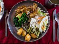 We include freshly prepared, nutritious meals three times a day while on trek in Nepal. |  <i>Lachlan Gardiner</i>