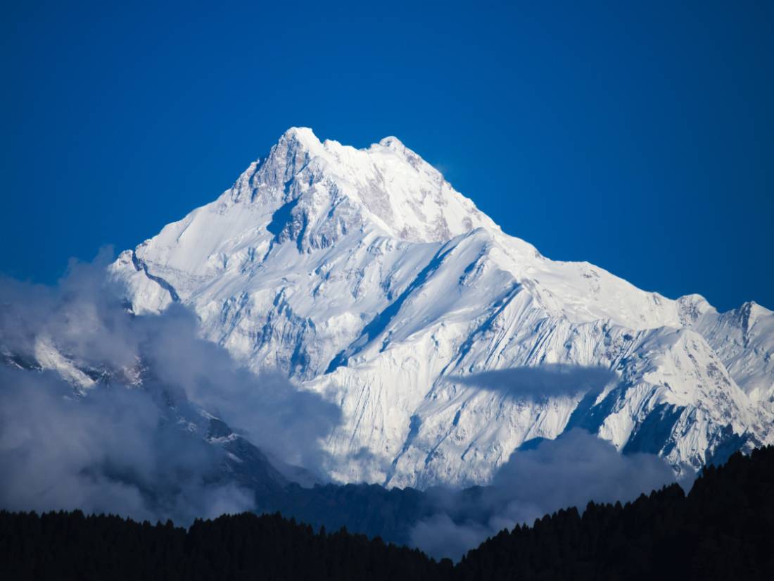 Kanchenjunga, the world's 3rd highest mountain, as viewed from the Sikkim side
