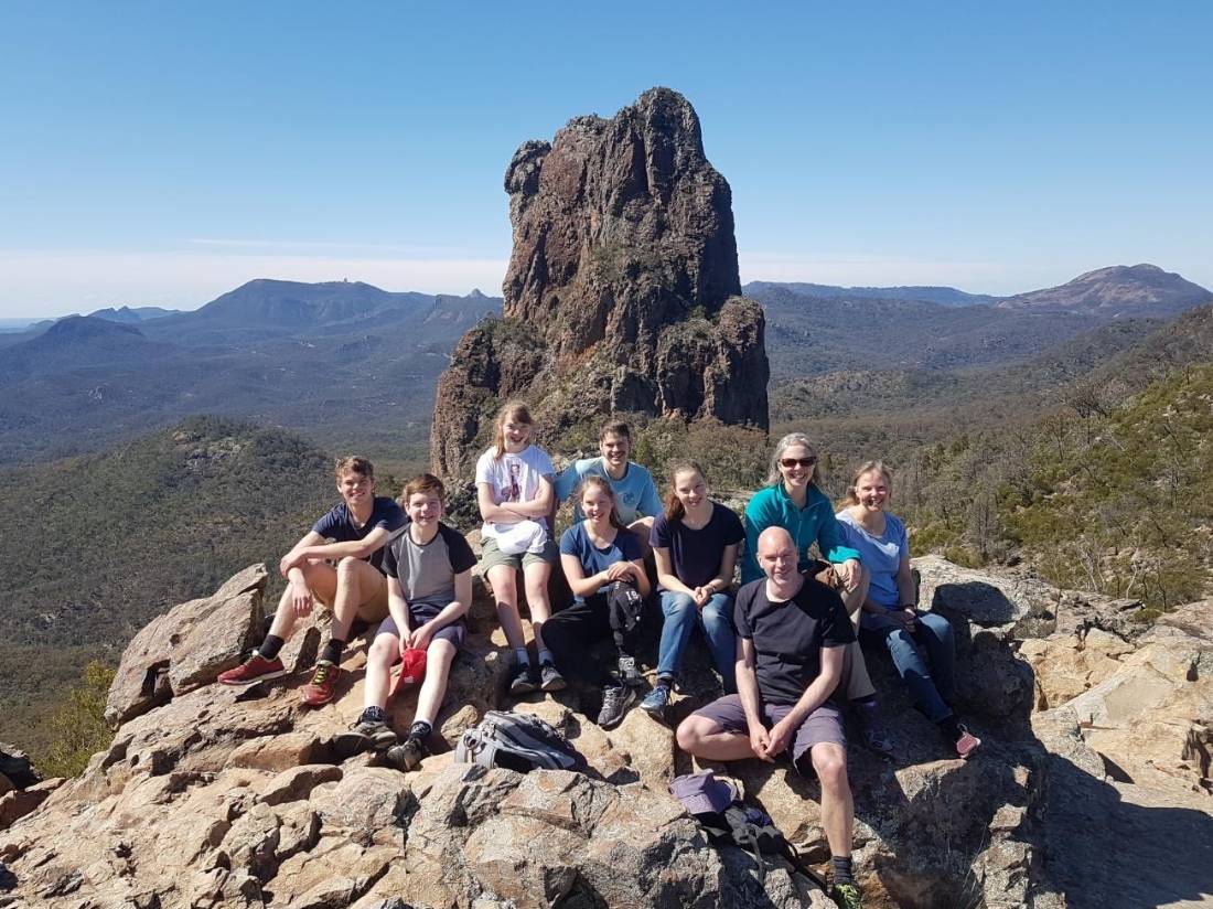 Happy faces on the summit of Belougery Spire
