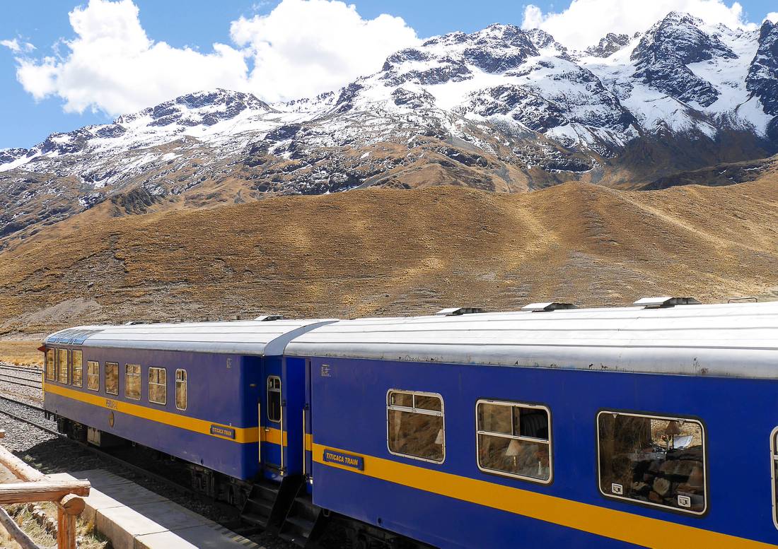 A stop at La Raya 4335 metres, the highest point on the Cusco to Puno Train |  <i>Natalie Tambolash</i>