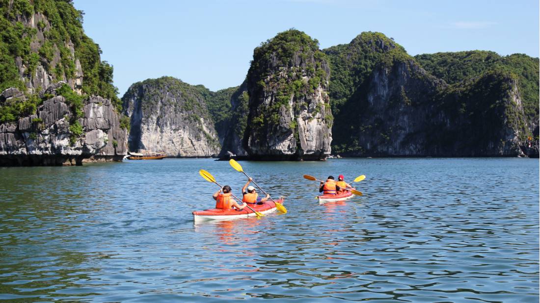 Kayaking on the peaceful waters of Lan Ha Bay |  <i>Julie Hauber</i>