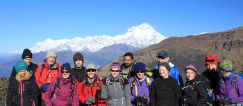 Group shot in front of Dhaulagiri | Brad Atwal