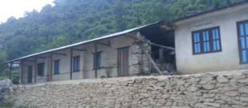 Earthquake damaged school building at Shree Setibhume Secondary School, Ramche | Highland