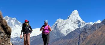 Sue Badyari, right, in the Everest region