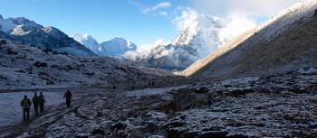Trekking between Lobuche and Gorak Shep on the Everest High Passes Trek | Gavin Yeates